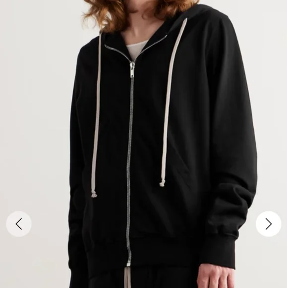 MEN'S RICK OWENS FW22 ZIPPED HOODIE